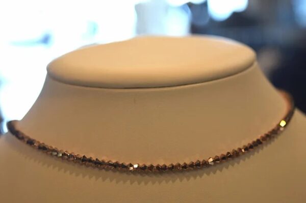 A 13-18" Rose Gold x2 Necklace/Choker on a mannequin display.
