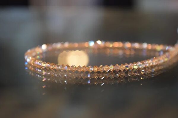 13-18" Light Colorado Swarovski crystal beaded necklace/choker.